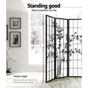 Artiss Room Divider Screen Privacy Dividers Pine Wood Stand Shoji Bamboo Black White