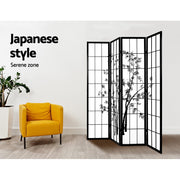 Artiss Room Divider Screen Privacy Dividers Pine Wood Stand Shoji Bamboo Black White