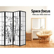 Artiss Room Divider Screen Privacy Dividers Pine Wood Stand Shoji Bamboo Black White