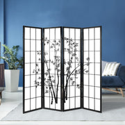 Artiss Room Divider Screen Privacy Dividers Pine Wood Stand Shoji Bamboo Black White