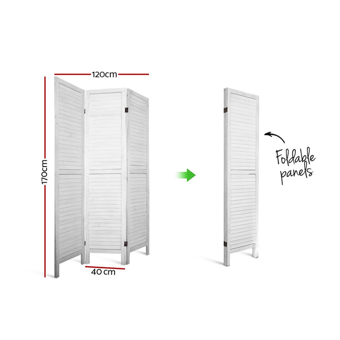 Artiss Room Divider Privacy Screen Foldable Partition Stand 3 Panel White