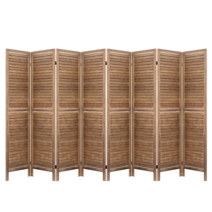 Artiss 8 Panel Room Divider Screen Privacy Wood Dividers Timber Stand Brown