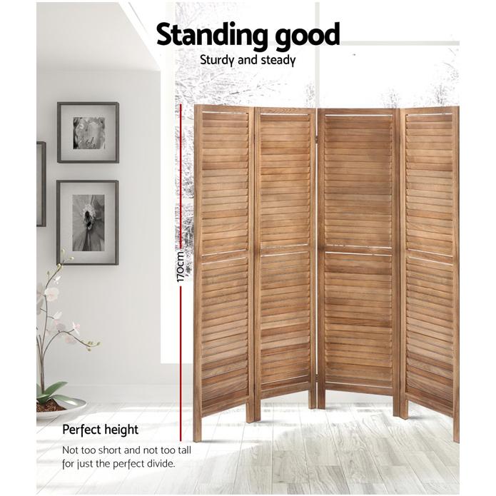 Artiss 8 Panel Room Divider Screen Privacy Wood Dividers Timber Stand