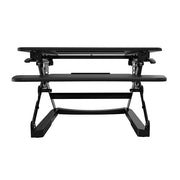 Rapidline Height Adjustable Sit Stand Computer Desk Riser Black