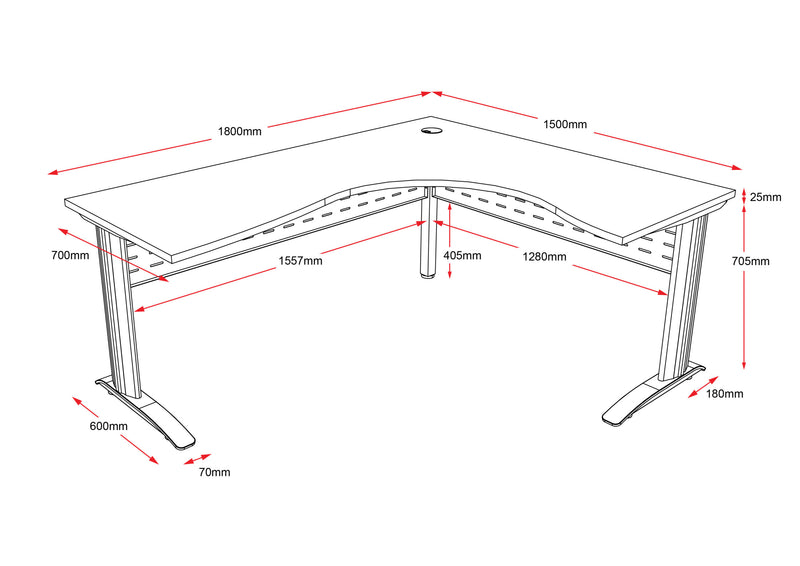 Rapidline Span Beech Corner Desk