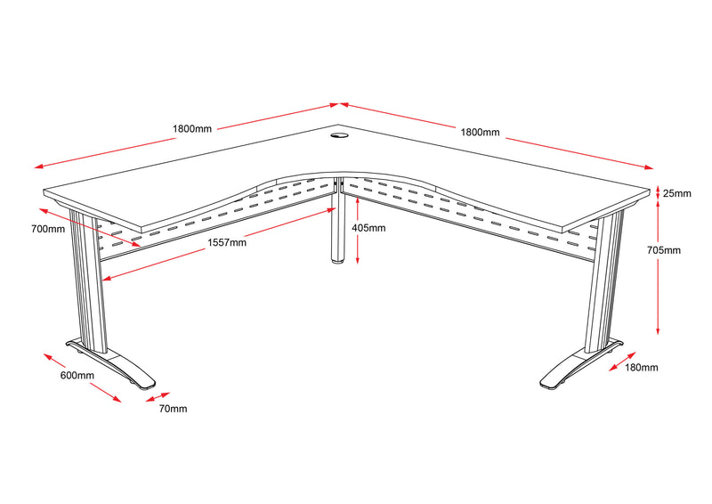 Rapidline Span Beech Corner Desk
