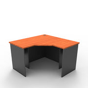 Rapidline Corner Workstation Desk 1200 1200W x 600D x 730H Cherry & Ironstone