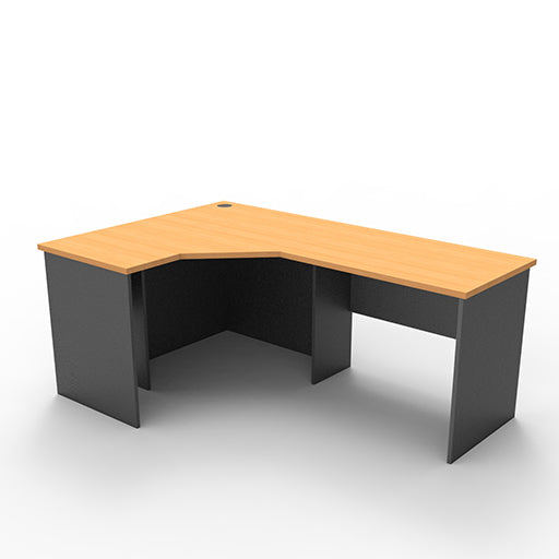 Rapidline Corner Workstation Desk 1200 1800W x 600D x 730H Beech & Ironstone