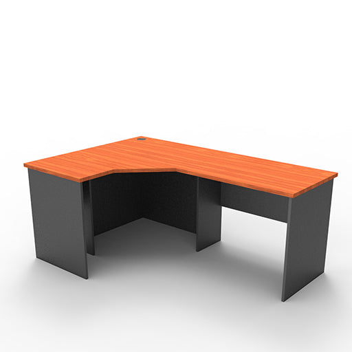 Rapidline Corner Workstation Desk 1200 1800W x 600D x 730H Cherry & Ironstone