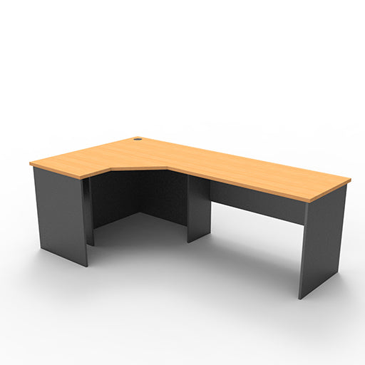 Rapidline Corner Workstation Desk 1200 2100W x 600D x 730H Beech & Ironstone