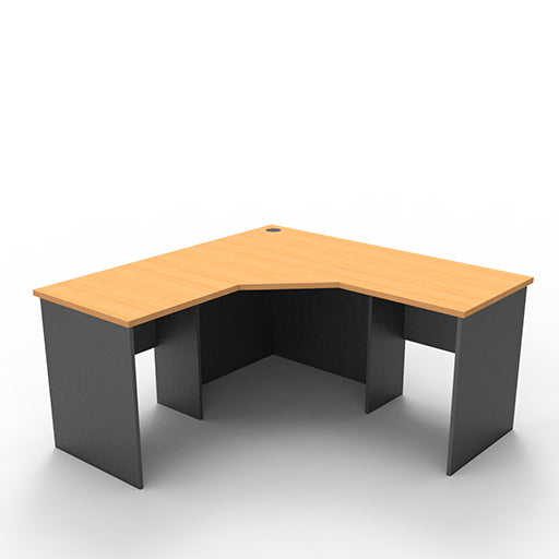 Rapidline Corner Workstation Desk 1500 1500W x 600D x 730H Beech & Ironstone