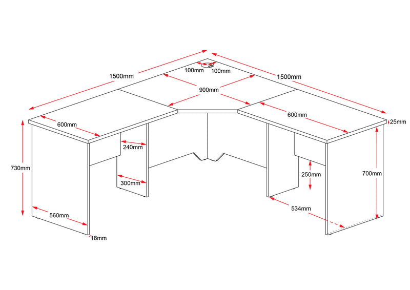 Rapidline Corner Workstation Desk