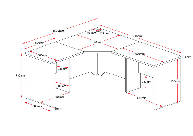 Rapidline Corner Workstation Desk