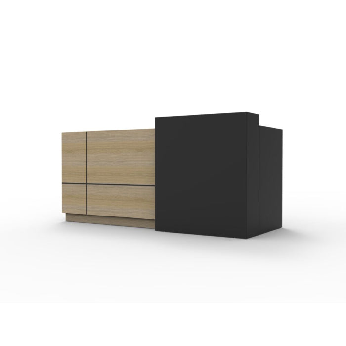 Rapidline Sempre Reception Counter Natural Oak Black