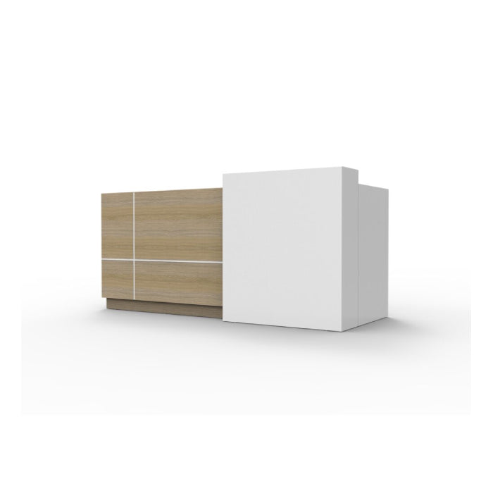 Rapidline Sempre Reception Counter Natural Oak White