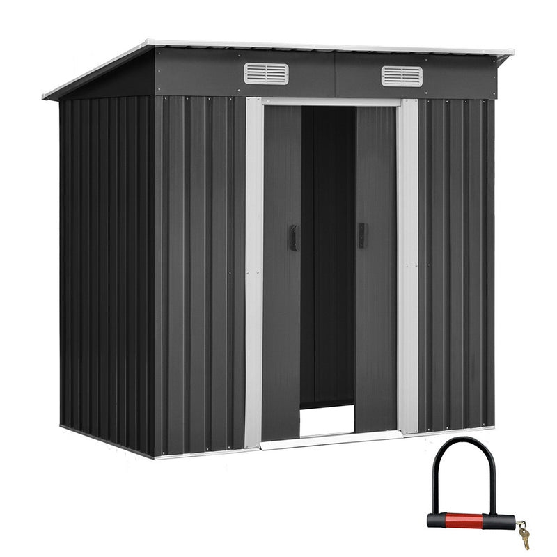 Giantz 1.94 x 1.21m metal Tool Shed - Grey