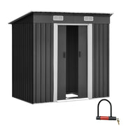 Giantz 1.94 x 1.21m metal Base Garden Shed - Grey