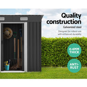 Giantz 1.94 x 1.21m metal Base Garden Shed - Grey