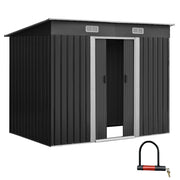 Giantz 2.38 x 1.31m Steel Garden Shed - Grey