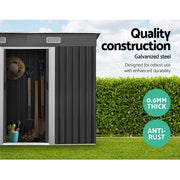 Giantz 2.38 x 1.31m Steel Garden Shed - Grey