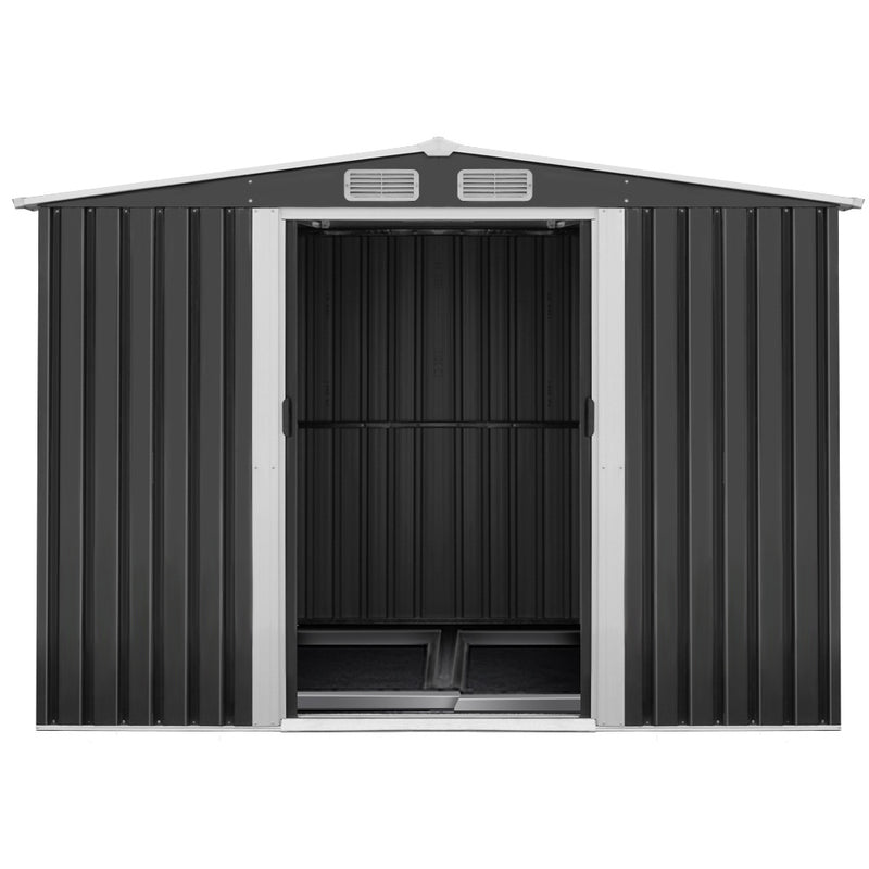 Giantz 2.02 x 3.2m Metal Shed - Grey