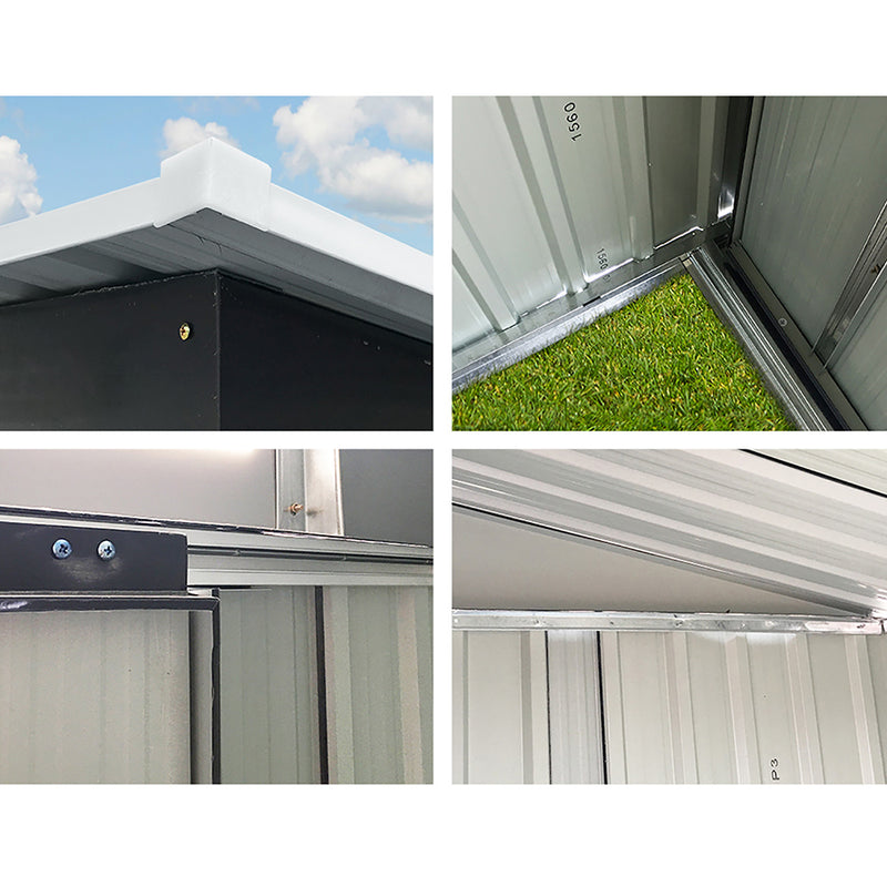 Giantz 2.02 x 3.2m Metal Shed - Grey