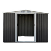 Giantz 2.05 x 2.57m Steel Garden Shed with Roof - Grey