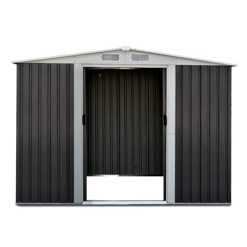 Giantz 2.05 x 2.57m Steel Garden Shed with Roof - Grey