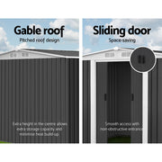 Giantz 2.05 x 2.57m Steel Garden Shed with Roof - Grey
