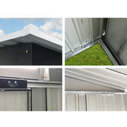 Giantz 2.05 x 2.57m Steel Garden Shed with Roof - Grey