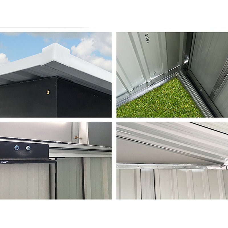 Giantz 2.05 x 2.57m Steel Garden Shed with Roof - Grey