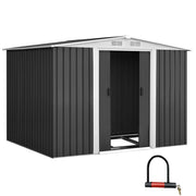 Giantz 2.05 x 2.57m Steel Base Garden Shed - Grey