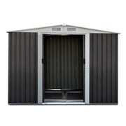 Giantz 2.05 x 2.57m Steel Base Garden Shed - Grey