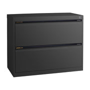 Statewide Lateral Filing Cabinets 2 Drawers - 715H x 900W x 455D Black Ripple