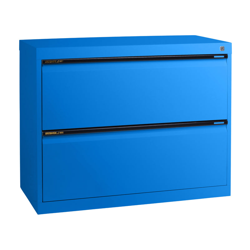 Statewide Lateral Filing Cabinets 2 Drawers - 715H x 900W x 455D Blaze Blue