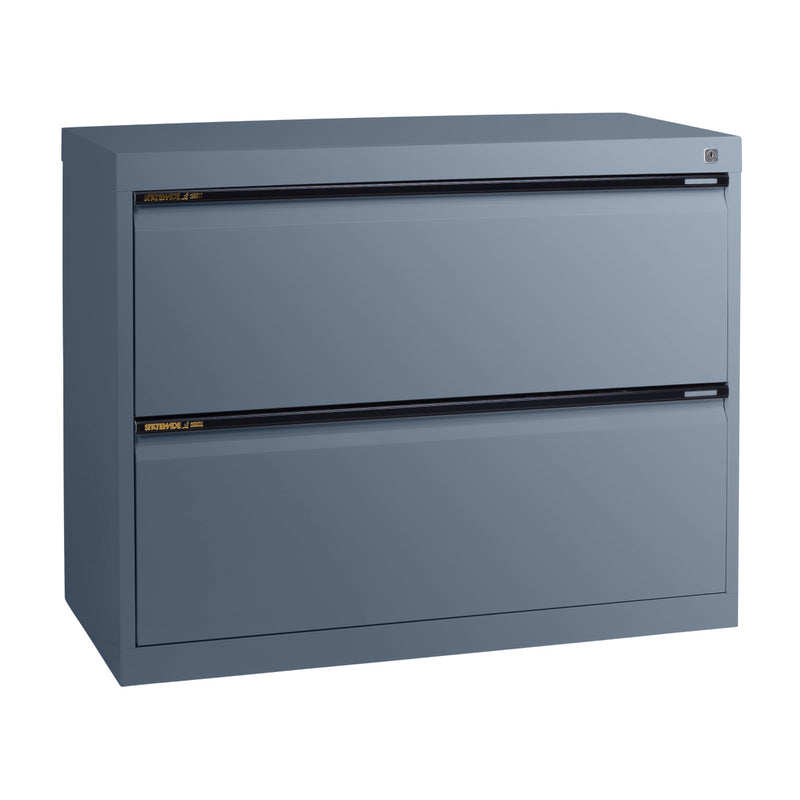 Statewide Lateral Filing Cabinets 2 Drawers - 715H x 900W x 455D Graphite Ripple