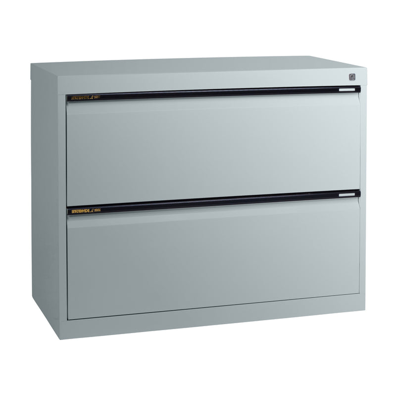 Statewide Lateral Filing Cabinets 2 Drawers - 715H x 900W x 455D Light Grey
