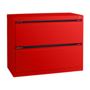 Statewide Lateral Filing Cabinets 2 Drawers - 715H x 900W x 455D Signal Red