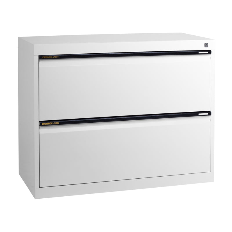 Statewide Lateral Filing Cabinets 2 Drawers - 715H x 900W x 455D White Birch