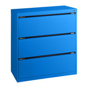 Statewide Lateral Filing Cabinets 3 Drawers - 1020H x 900W x 455D Blaze Blue