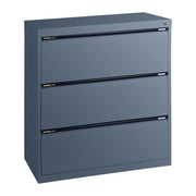 Statewide Lateral Filing Cabinets 3 Drawers - 1020H x 900W x 455D Charcoal