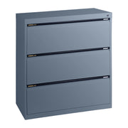 Statewide Lateral Filing Cabinets 3 Drawers - 1020H x 900W x 455D Graphite Ripple