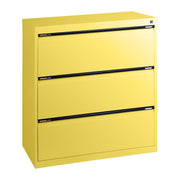 Statewide Lateral Filing Cabinets 3 Drawers - 1020H x 900W x 455D Lemon Yellow