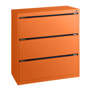 Statewide Lateral Filing Cabinets 3 Drawers - 1020H x 900W x 455D Orange