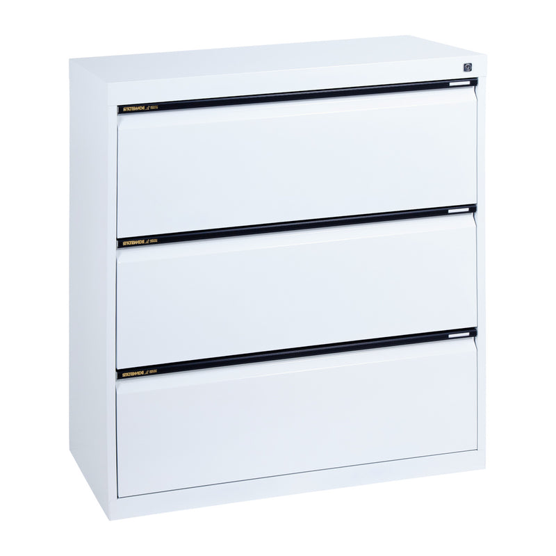 Statewide Lateral Filing Cabinets 3 Drawers - 1020H x 900W x 455D White