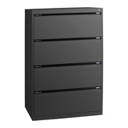 Statewide Lateral Filing Cabinets 4 Drawers - 1325H x 900W x 455D Black Ripple