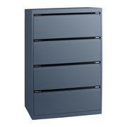 Statewide Lateral Filing Cabinets 4 Drawers - 1325H x 900W x 455D Charcoal