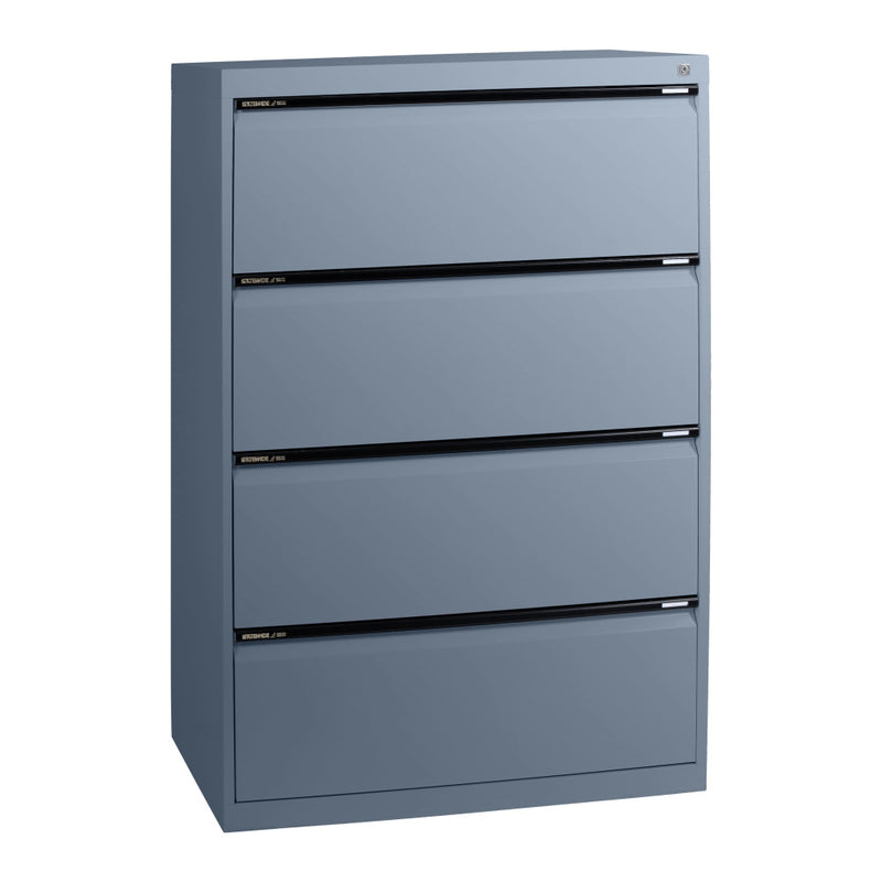 Statewide Lateral Filing Cabinets 4 Drawers - 1325H x 900W x 455D Graphite Ripple