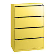 Statewide Lateral Filing Cabinets 4 Drawers - 1325H x 900W x 455D Lemon Yellow