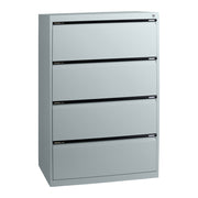 Statewide Lateral Filing Cabinets 4 Drawers - 1325H x 900W x 455D Light Grey